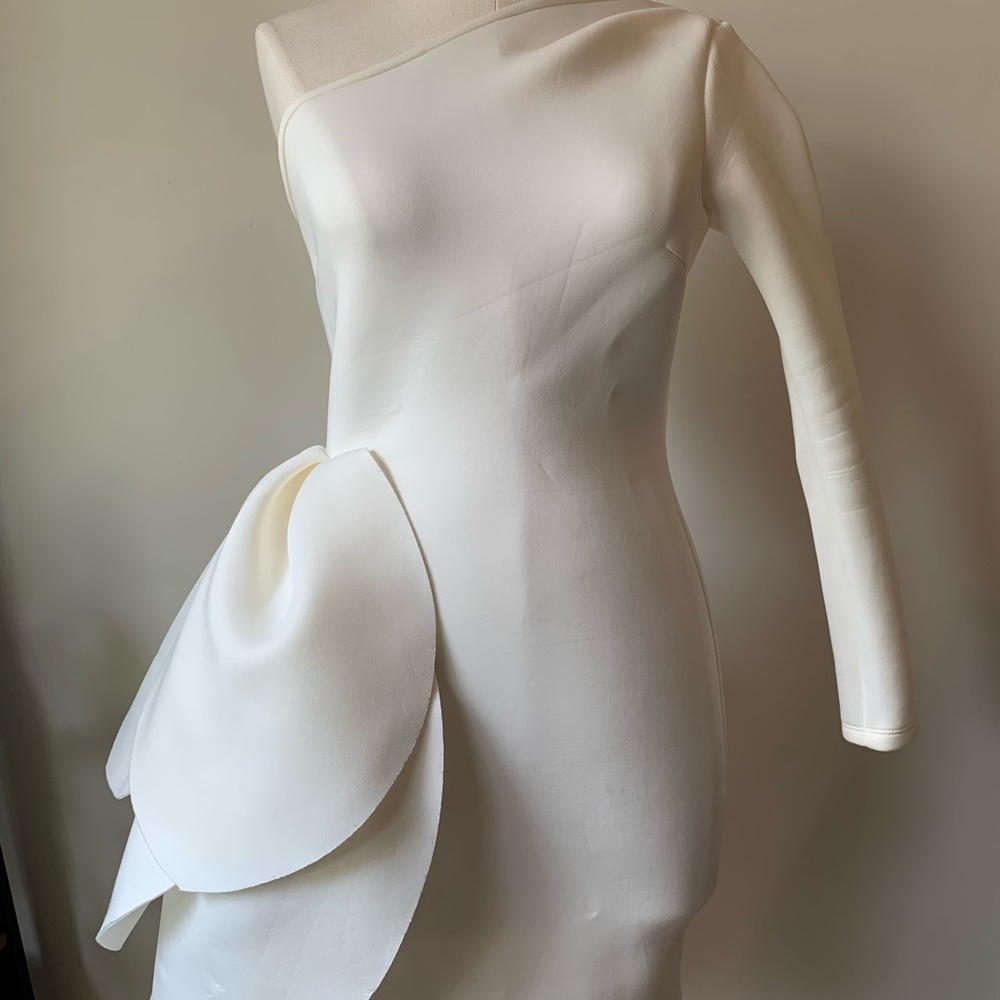 Elegant White Asymmetrical Dress